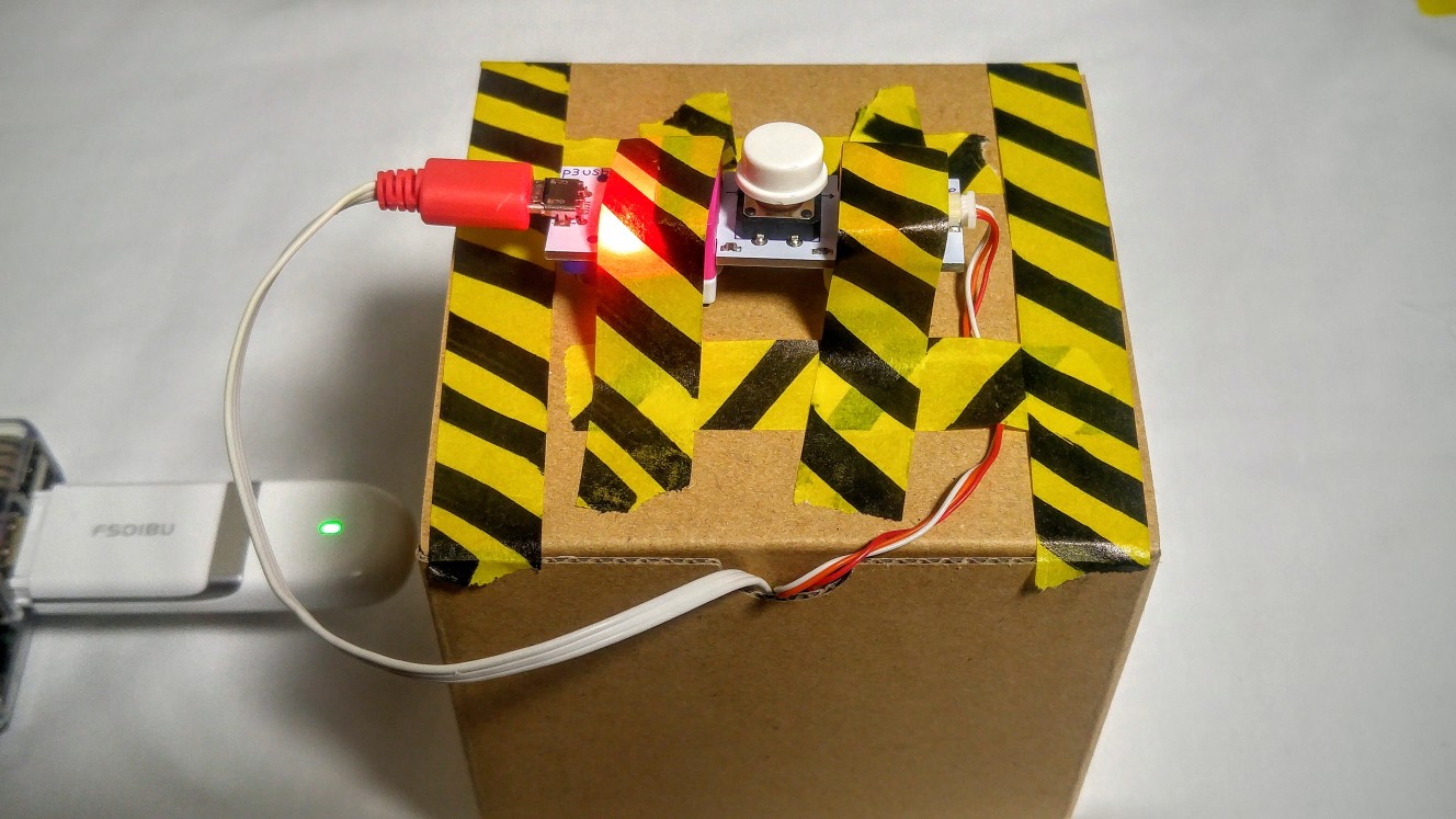 SORACOM AirをつないだRaspberryPiをlittleBits＋Milkcocoaで遠隔OFFするボタンをつくった のサムネイル